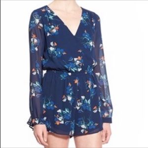 ASTR blue floral romper